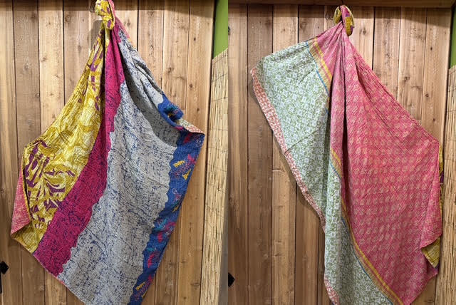 Vintage Kantha Quilt Reversible Handmade Throw