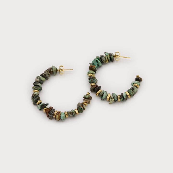 Caracol Natural Stone Hoop Earrings