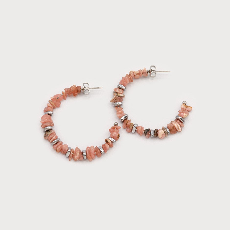 Caracol Natural Stone Hoop Earrings