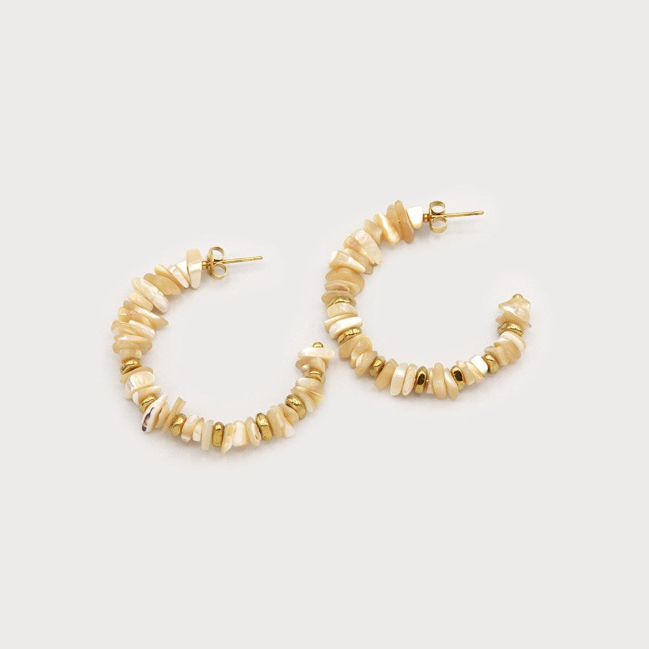 Caracol Natural Stone Hoop Earrings