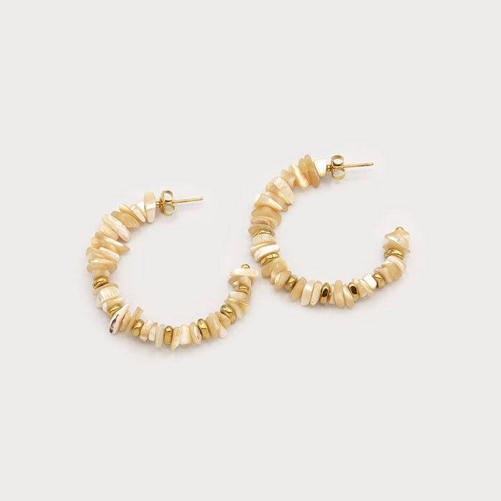Caracol Natural Stone Hoop Earrings