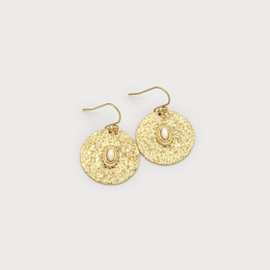 Caracol Hammered Disc Earrings