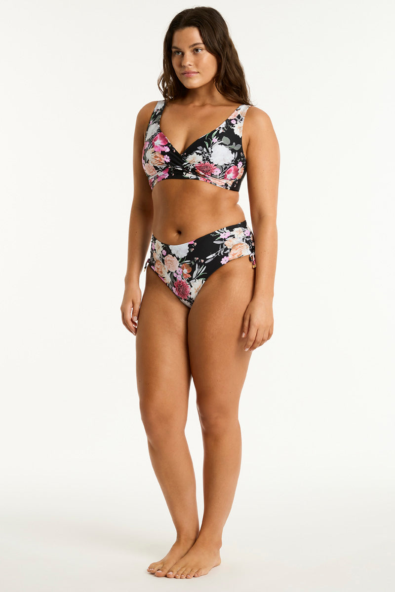 Sea Level Belle Mid Drawstring Bottom - Womens Mid Bikini Bottoms - Big Sun Vernon  | Okanagan Beachwear