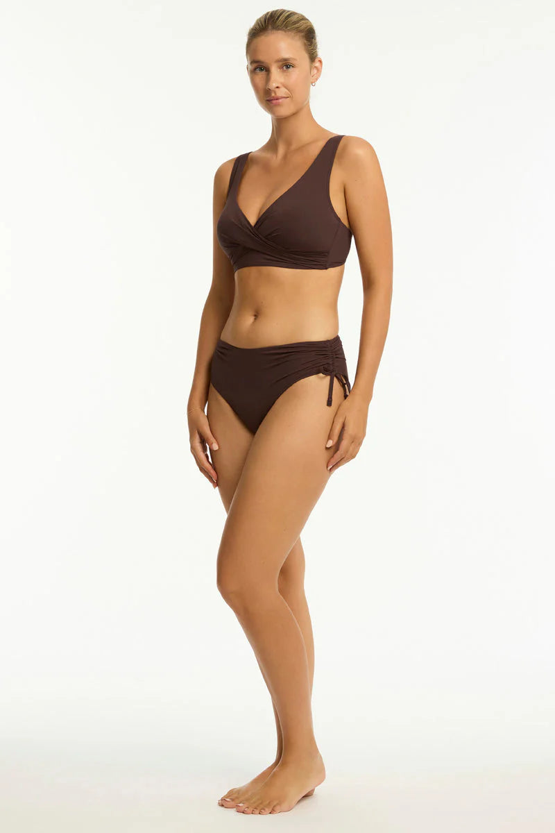 Sea Level Essentials Drawstring Bottom - Womens Mid Bikini Bottoms - Big Sun Vernon  | Okanagan Beachwear