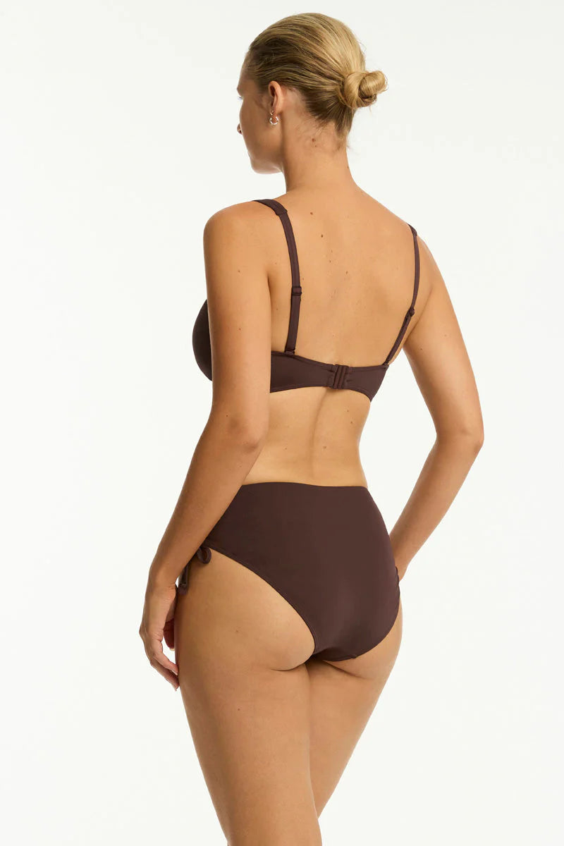 Sea Level Essentials Drawstring Bottom - Womens Mid Bikini Bottoms - Big Sun Vernon  | Okanagan Beachwear