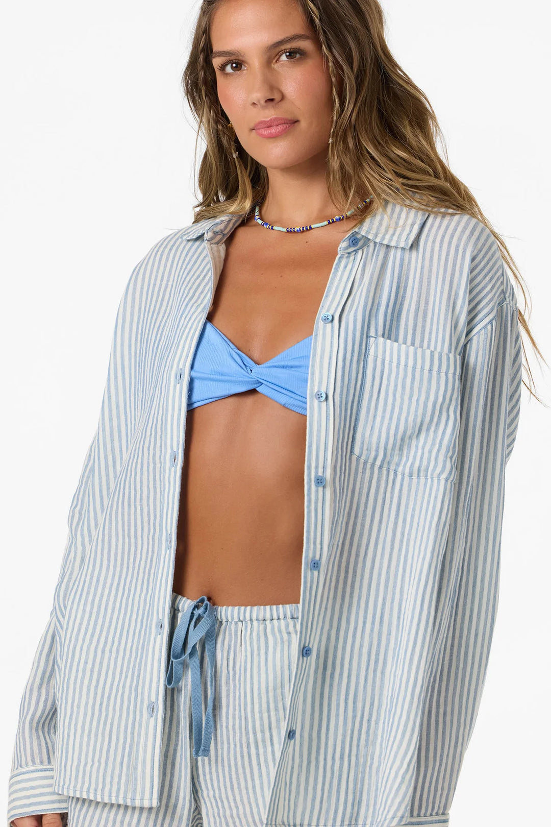 O'Neill Leni Stripe Relaxed Long Sleeve Shirt