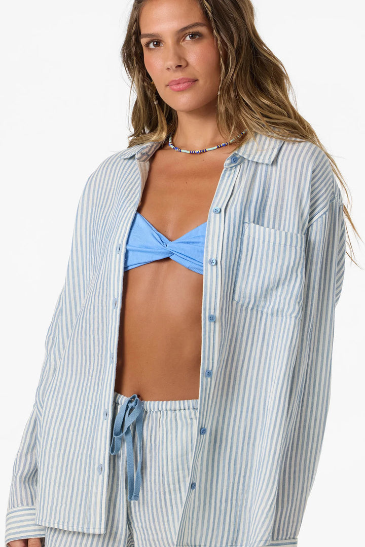 O'Neill Leni Stripe Relaxed Long Sleeve Shirt