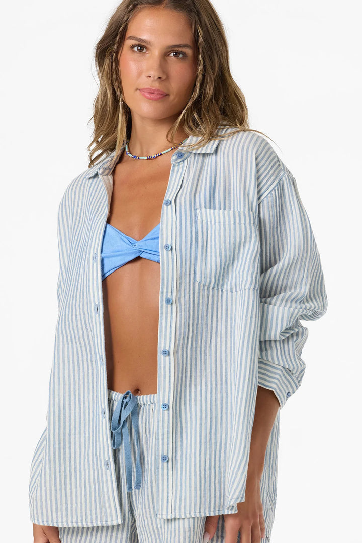 O'Neill Leni Stripe Relaxed Long Sleeve Shirt