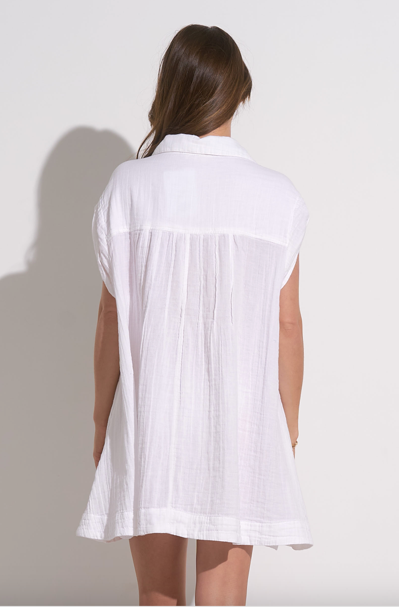 Elan Button Down Oversized Babydoll Dress - Womens Casual Dresses - Big Sun Vernon  | Okanagan Beachwear