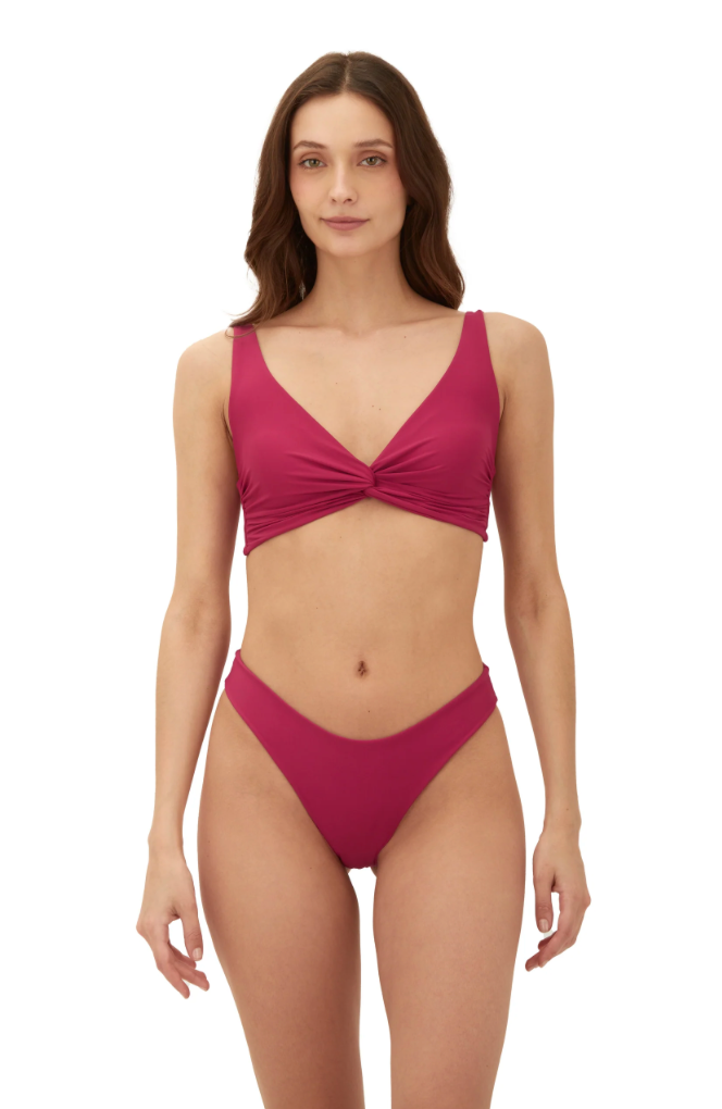 Malai Brisa Raspberry  Knotty Top - Womens Bikini Tops - Big Sun Vernon  | Okanagan Beachwear