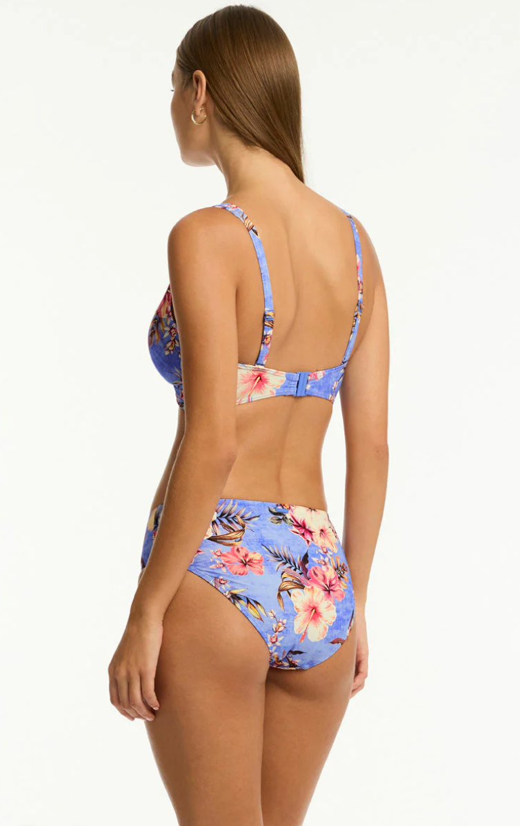 Sea Level  Blue Hawaii Cross Front Top - Womens Bralette Bikini Tops - Big Sun Vernon  | Okanagan Beachwear