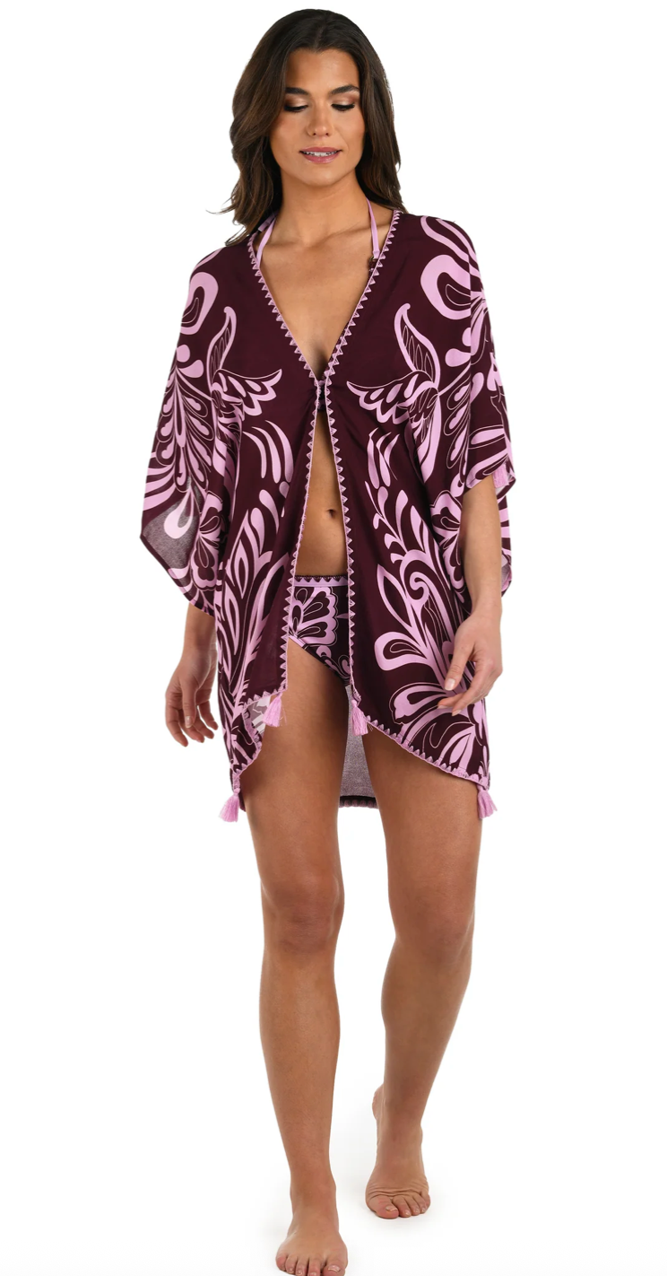 La Blanca Fiji Flora Kimono Cover Up - Womens Kimonos - Big Sun Vernon  | Okanagan Beachwear