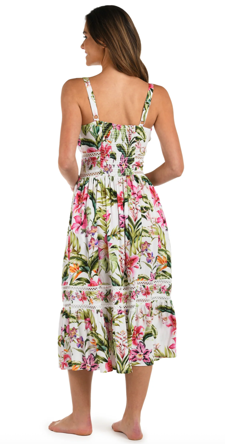 La Blanca Polynesian Paradise Tunnel Neck Midi Dress - Womens Casual Dresses - Big Sun Vernon  | Okanagan Beachwear