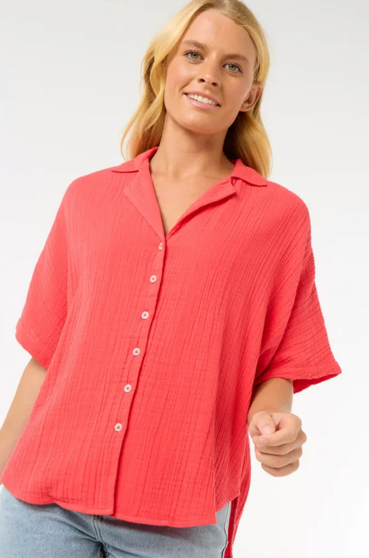 Rip Curl Premium Surf Short Sleeve Shirt - Womens Blouse - Big Sun Vernon  | Okanagan Beachwear