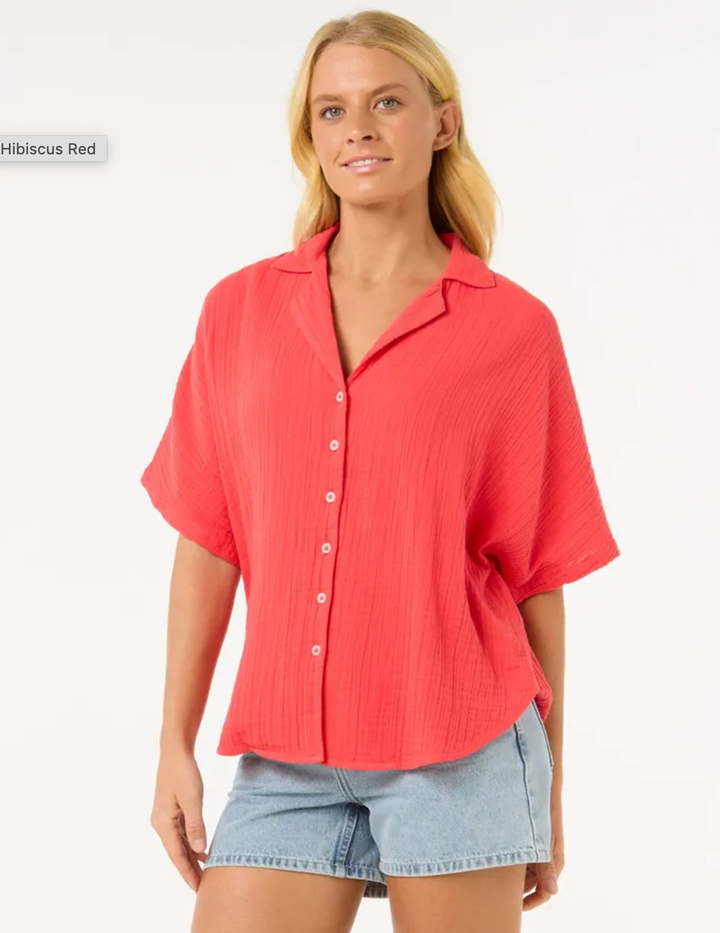 Rip Curl Premium Surf Short Sleeve Shirt - Womens Blouse - Big Sun Vernon  | Okanagan Beachwear