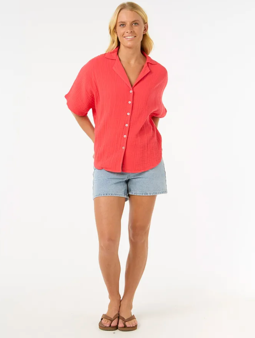 Rip Curl Premium Surf Short Sleeve Shirt - Womens Blouse - Big Sun Vernon  | Okanagan Beachwear