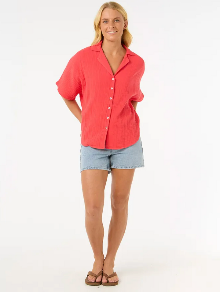 Rip Curl Premium Surf Short Sleeve Shirt - Womens Blouse - Big Sun Vernon  | Okanagan Beachwear