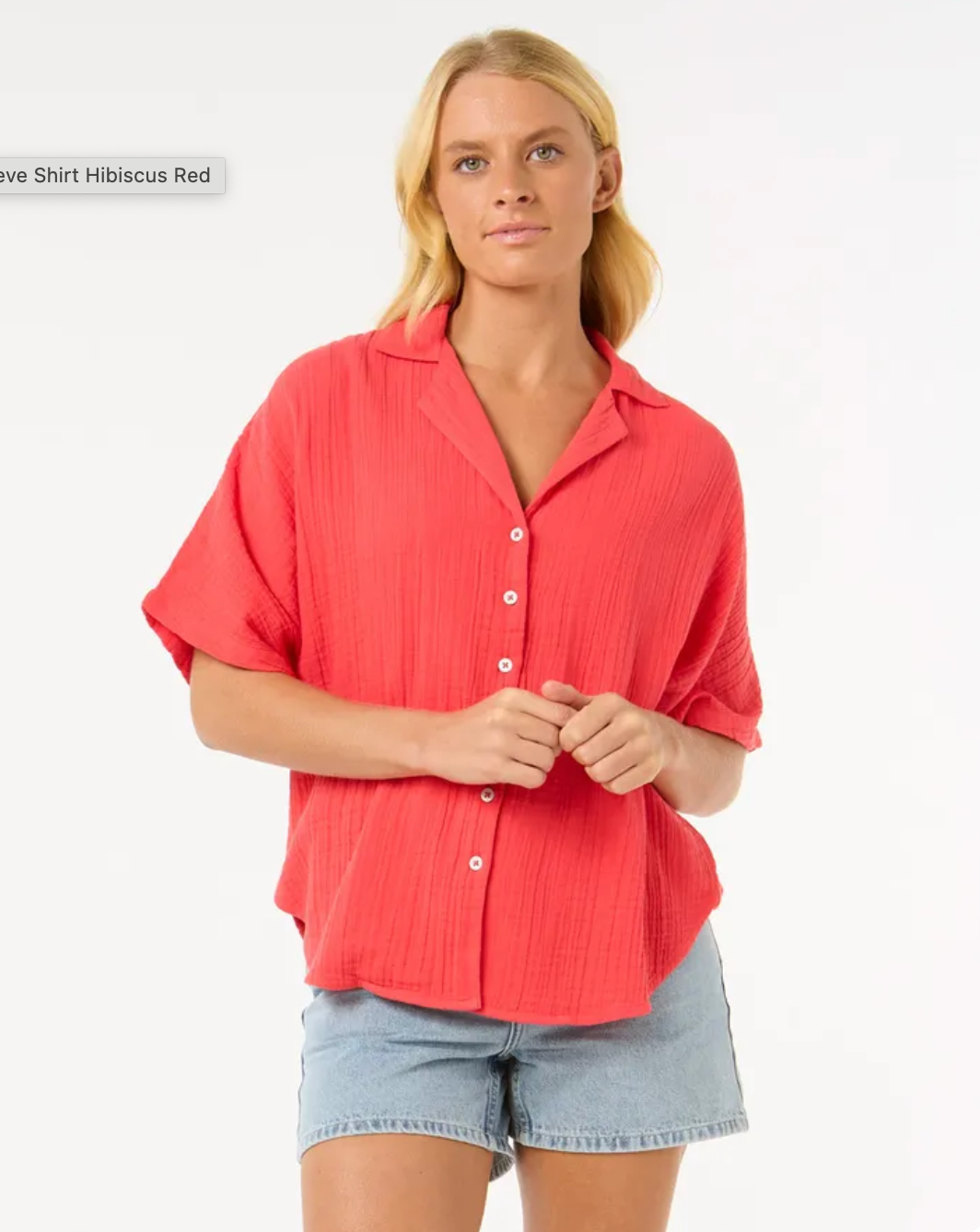 Rip Curl Premium Surf Short Sleeve Shirt - Womens Blouse - Big Sun Vernon  | Okanagan Beachwear