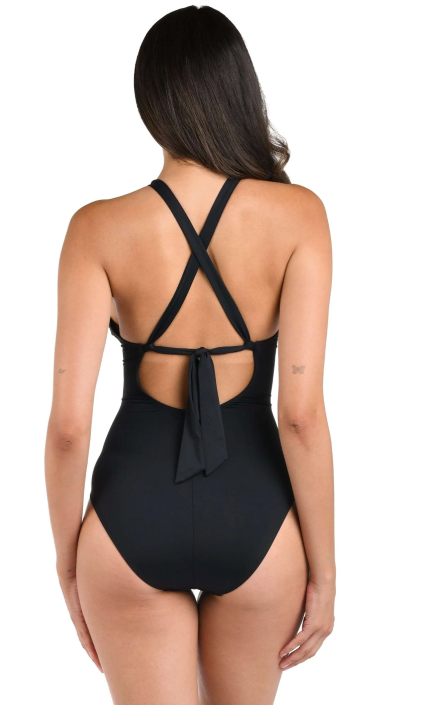 La Blanca Island Goddess High Neck Keyhole One Piece - Womens Fashion One Pieces - Big Sun Vernon  | Okanagan Beachwear