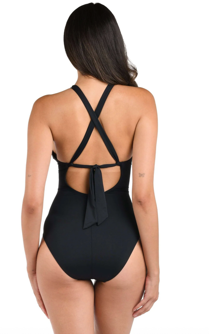 La Blanca Island Goddess High Neck Keyhole One Piece - Womens Fashion One Pieces - Big Sun Vernon  | Okanagan Beachwear