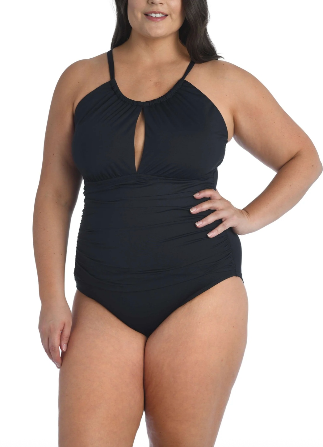 La Blanca Island Goddess High Neck Keyhole One Piece - Womens Fashion One Pieces - Big Sun Vernon  | Okanagan Beachwear