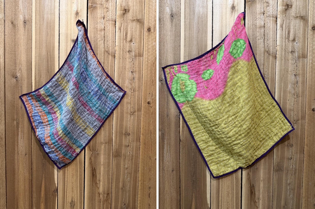 Vintage Kantha Kitchen Towel 20"x25"