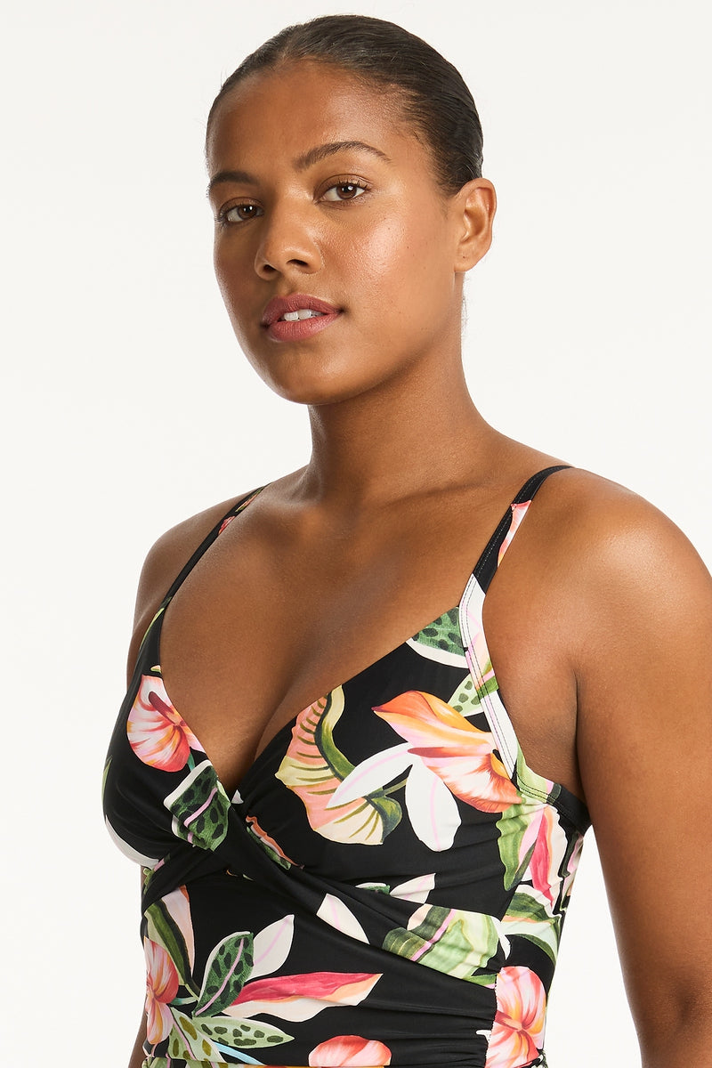 Sea Level Sundown Twist Front DD/E Tankini - Womens Tankini Bikini Tops - Big Sun Vernon  | Okanagan Beachwear