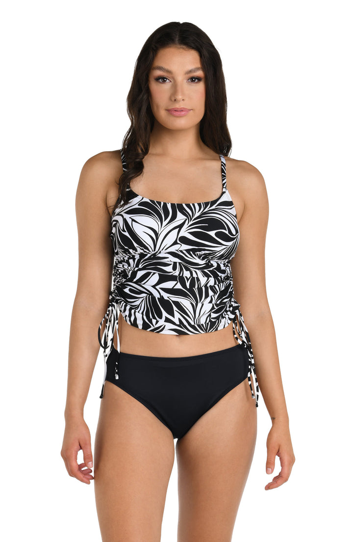 24th & Ocean Floating Palms Side Shirred Tankini - Womens Tankini Bikini Tops - Big Sun Vernon  | Okanagan Beachwear