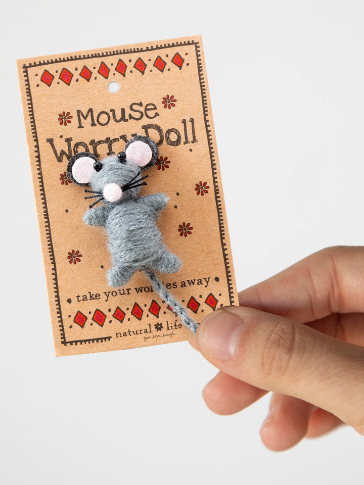 Natural Life Worry Doll Ash Mouse