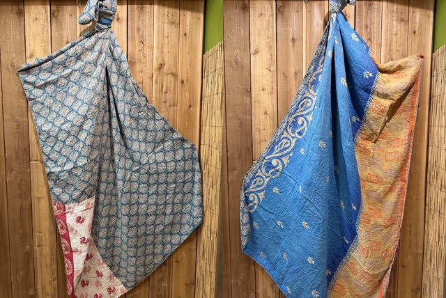 Vintage Kantha Quilt Reversible Handmade Throw