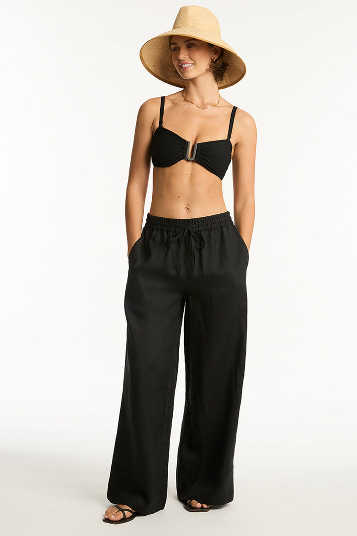 Sea Level Tidal Linen Palazzo Pant - Womens Casual Pants - Big Sun Vernon  | Okanagan Beachwear