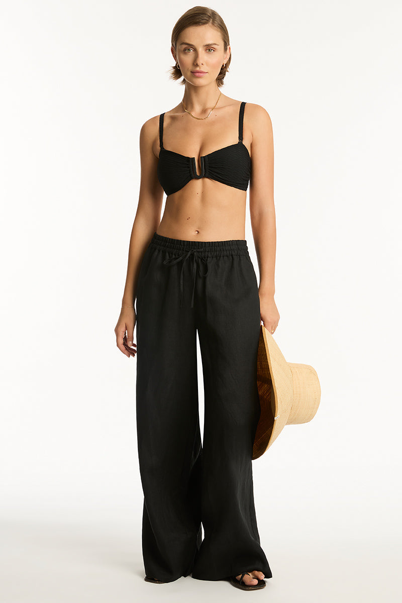 Sea Level Tidal Linen Palazzo Pant - Womens Casual Pants - Big Sun Vernon  | Okanagan Beachwear