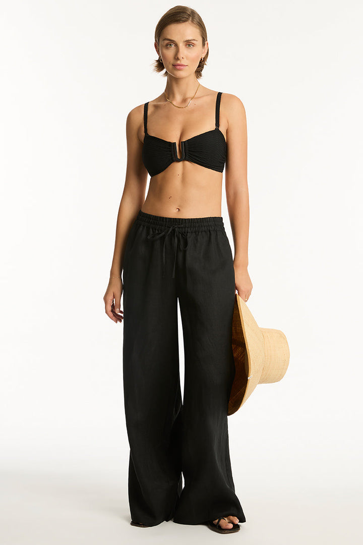 Sea Level Tidal Linen Palazzo Pant - Womens Casual Pants - Big Sun Vernon  | Okanagan Beachwear