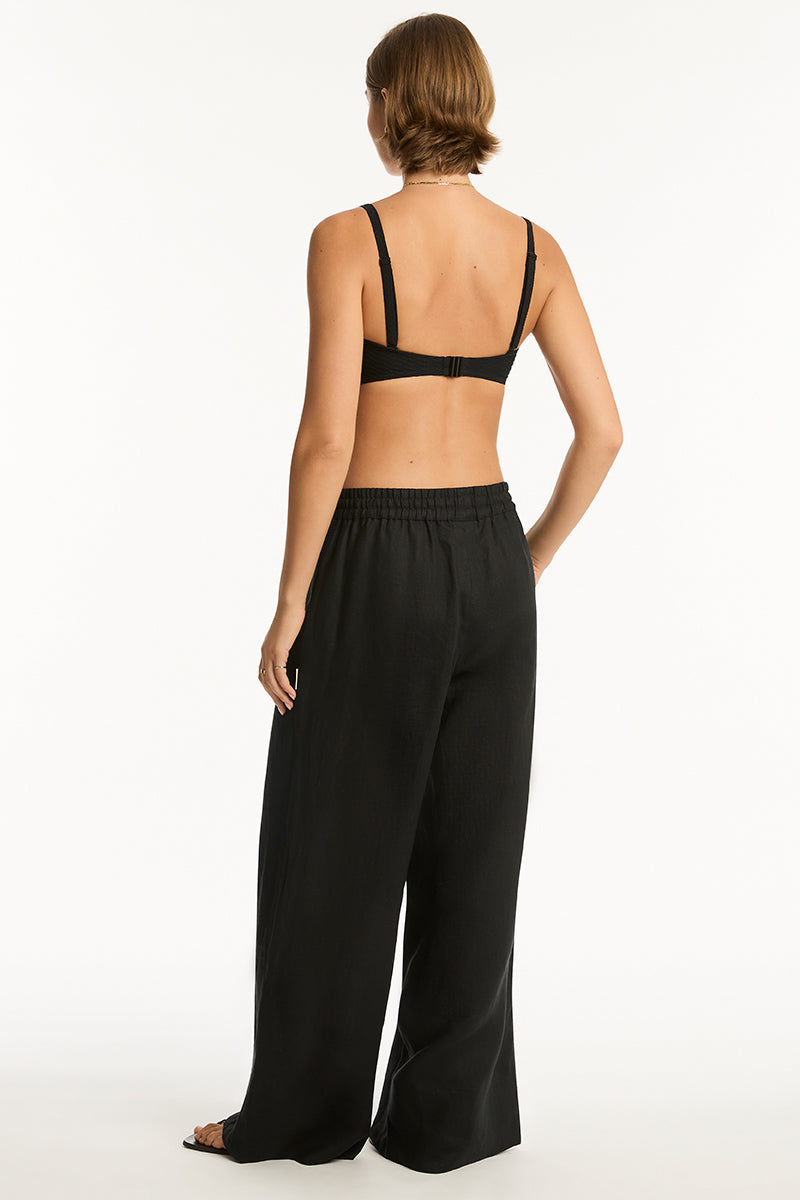 Sea Level Tidal Linen Palazzo Pant - Womens Casual Pants - Big Sun Vernon  | Okanagan Beachwear