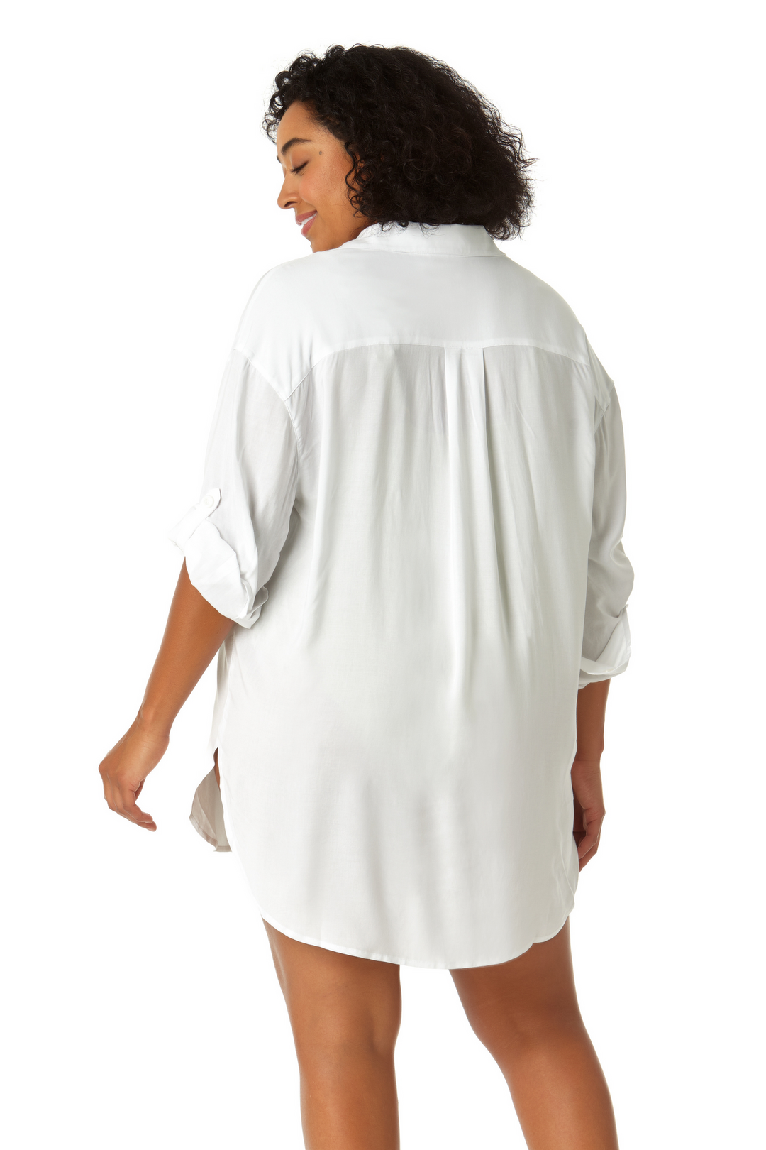 Anne Cole Boyfriend Button Down Shirt Swimsuit Cover Up - Womens Casual Coverups - Big Sun Vernon  | Okanagan Beachwear