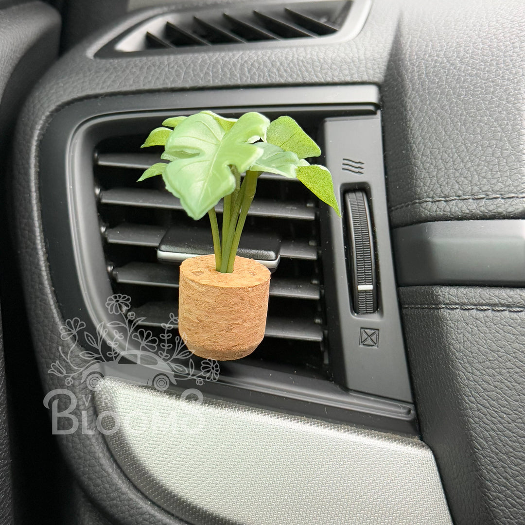 Vroom Blooms Monstera Vent Clip Car Air Freshener Diffuser (Reusable)