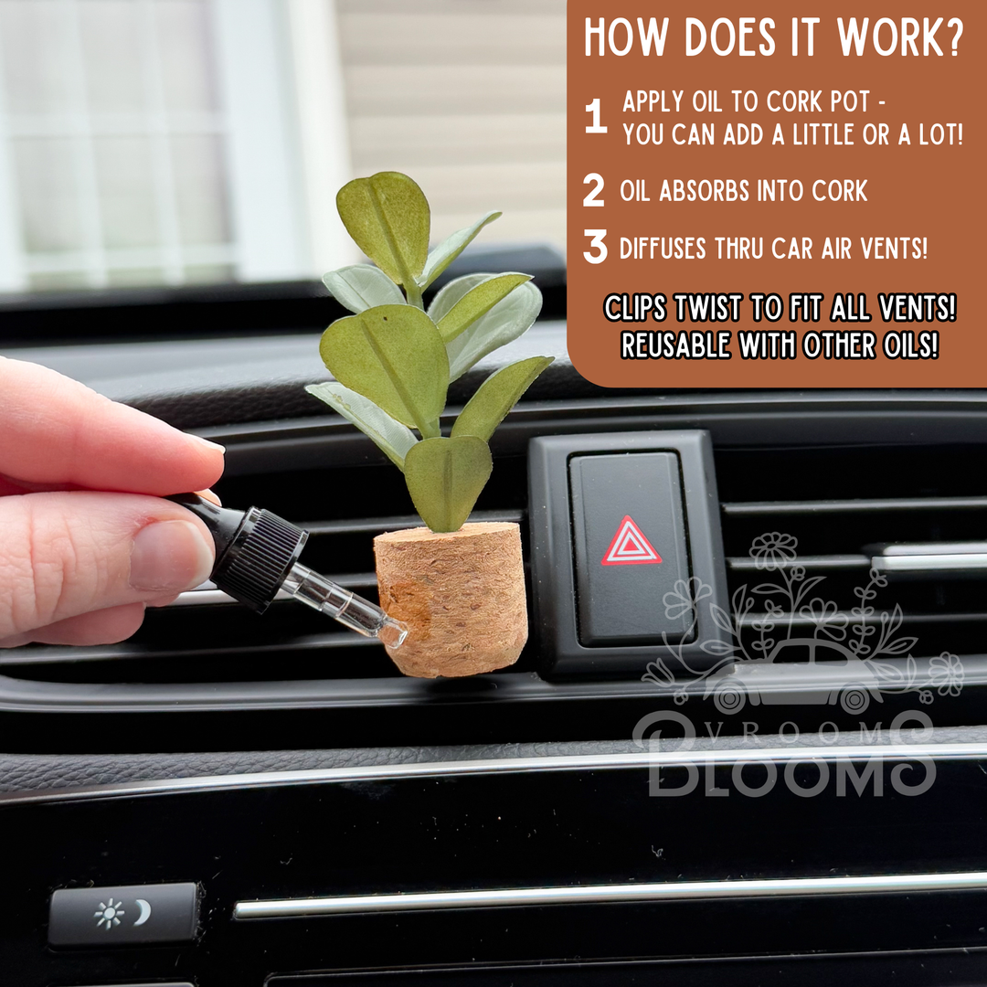 Vroom Blooms Purple Cherry Blossom Vent Clip Car Air Freshener (Reusable)