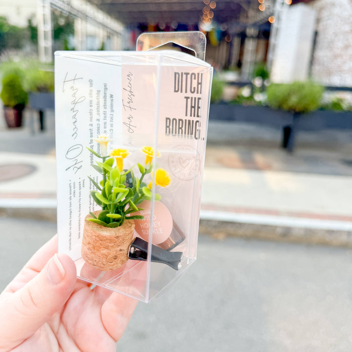 Vroom Blooms Yellow Flower Vent Clip Car Air Freshener Diffuser (Reusable