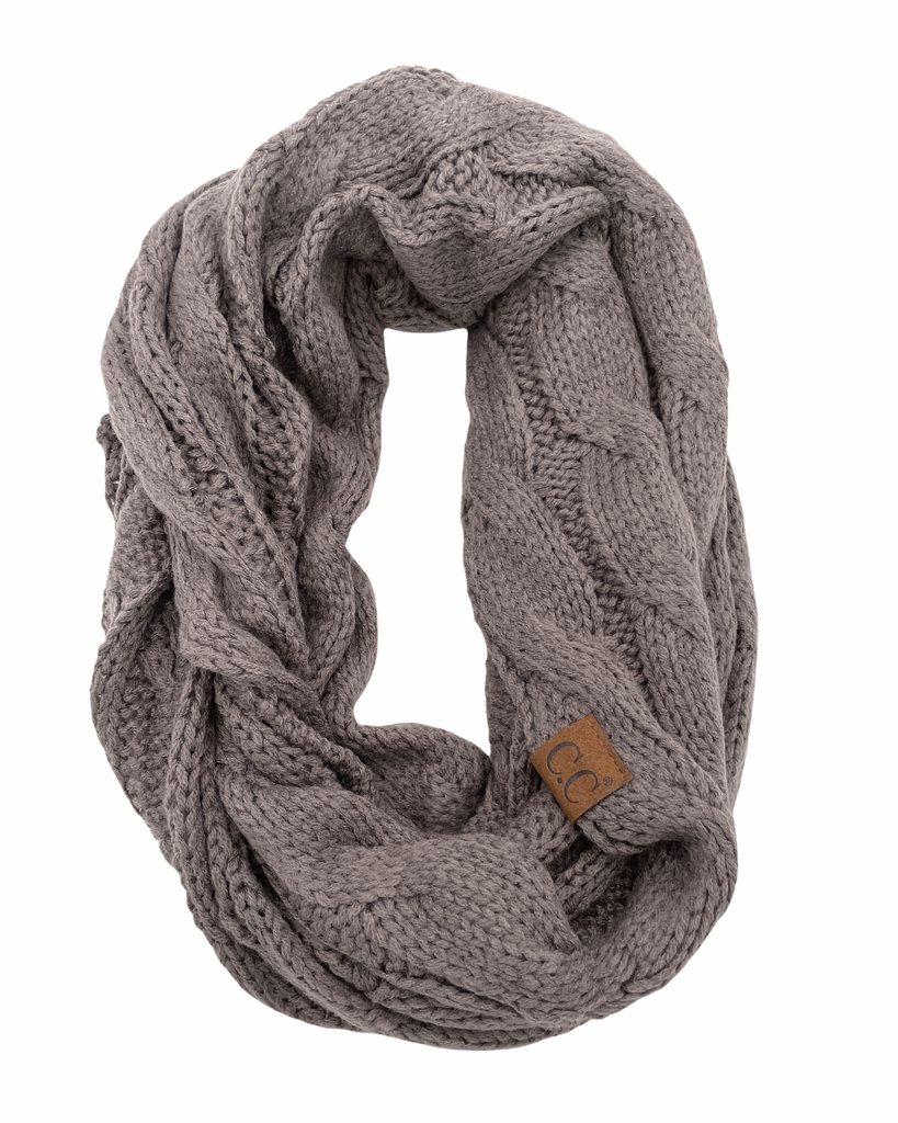 C.C Cable Knit Infinity Scarf - Womens Scarves - Big Sun Vernon  | Okanagan Beachwear