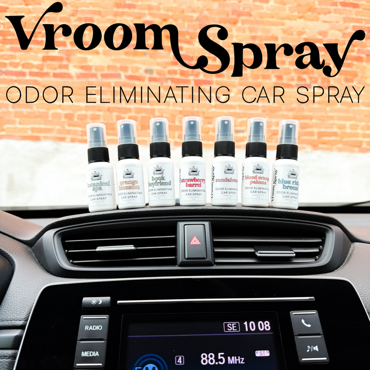 Vroom Blooms Spray Odor Eliminating Car Air Freshener & Interior Spray - Handmade in the USA