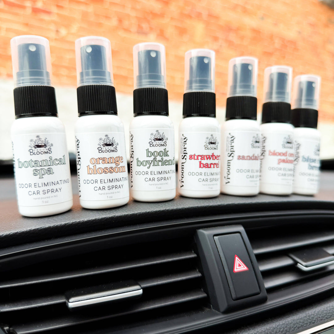 Vroom Blooms Spray Odor Eliminating Car Air Freshener & Interior Spray - Handmade in the USA