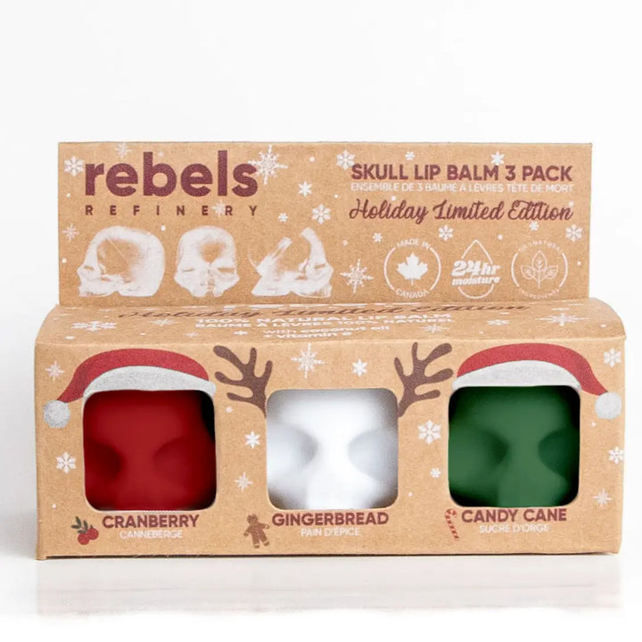 Rebels Refinery 3 pack Skull Lip Balm Holiday Edition - Lip Balm - Big Sun Vernon  | Okanagan Beachwear