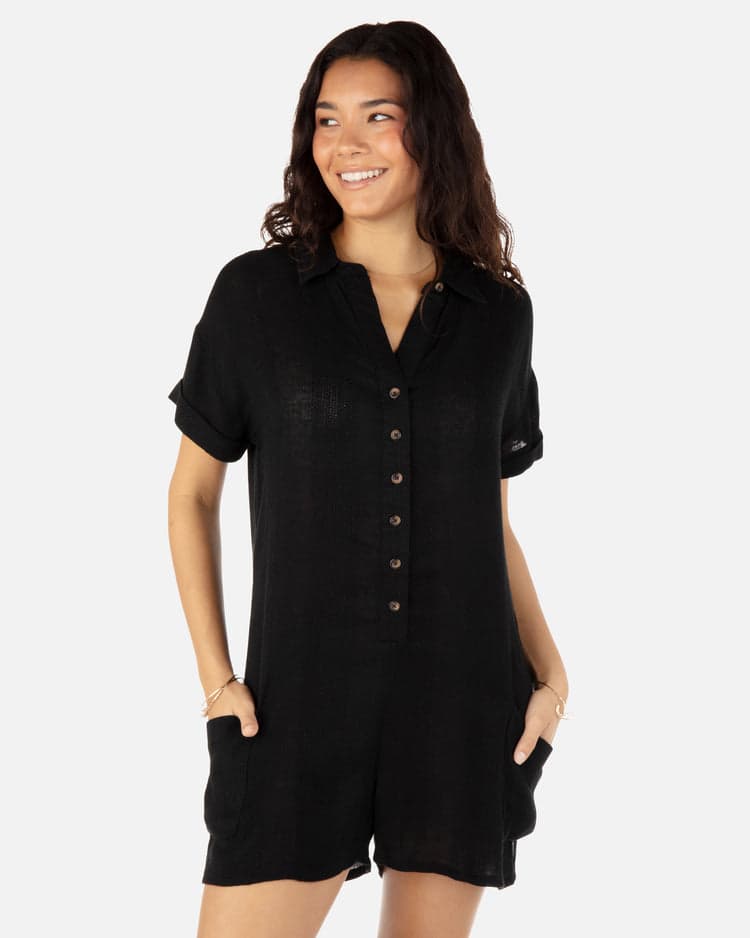 Hurley Stripe Gauze Romper - Womens Rompers - Big Sun Vernon  | Okanagan Beachwear