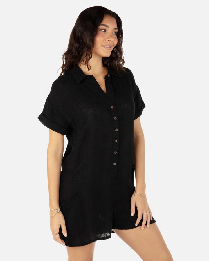 Hurley Stripe Gauze Romper - Womens Rompers - Big Sun Vernon  | Okanagan Beachwear