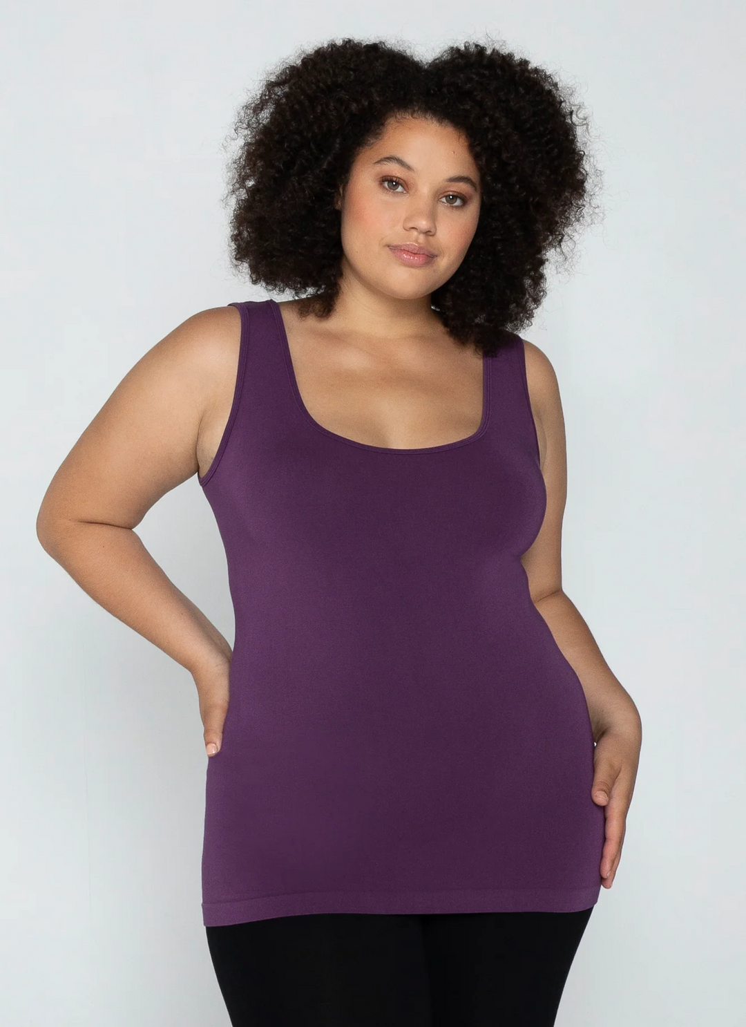 C'est Moi Plus Size Bamboo Double Scoop Tank