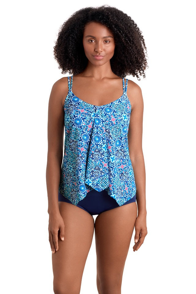 Shape Solver Handkerchief Hem Tankini Top