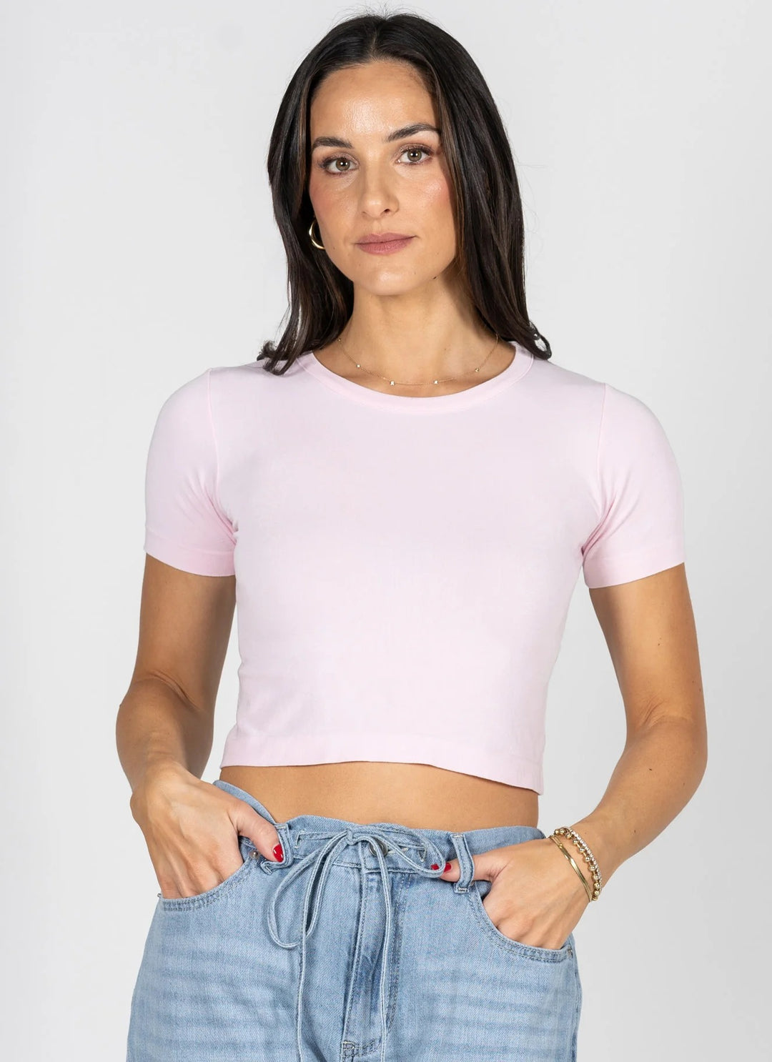 C'est Moi Bamboo Short Sleeve Crop Top