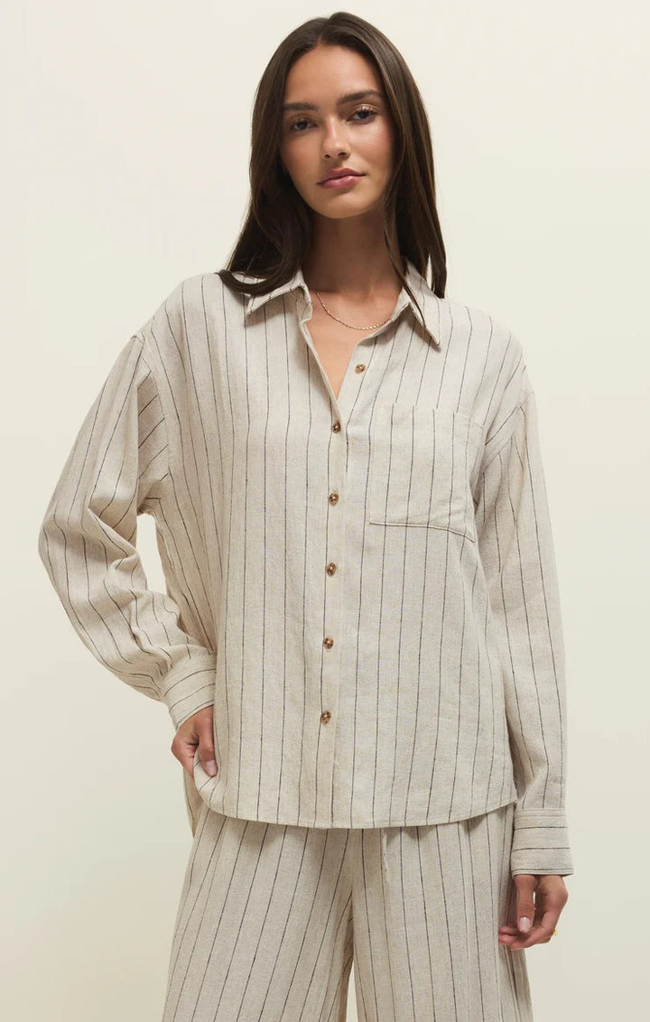 Z Supply  Alfie Striped Button Up Top