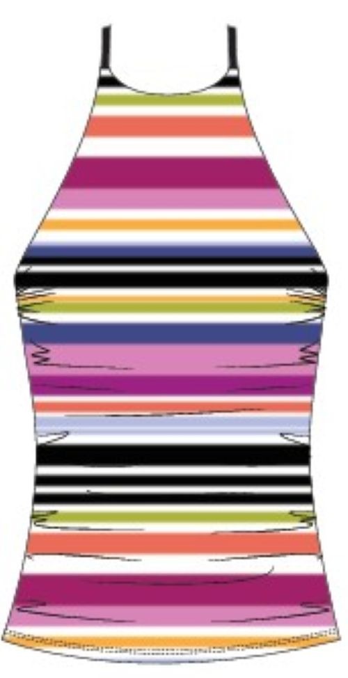 Anne Cole Pool Day Stripe High Neck Tankini