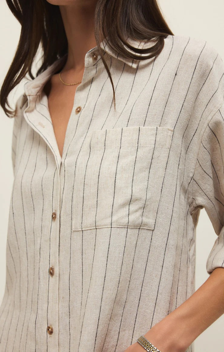 Z Supply  Alfie Striped Button Up Top